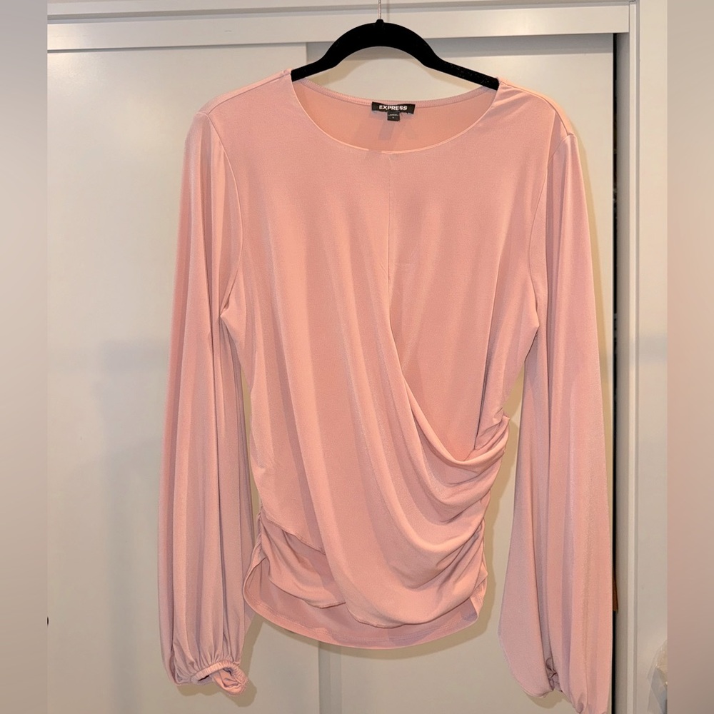 Express Cross Front Long Sleeve Blouse. Size L